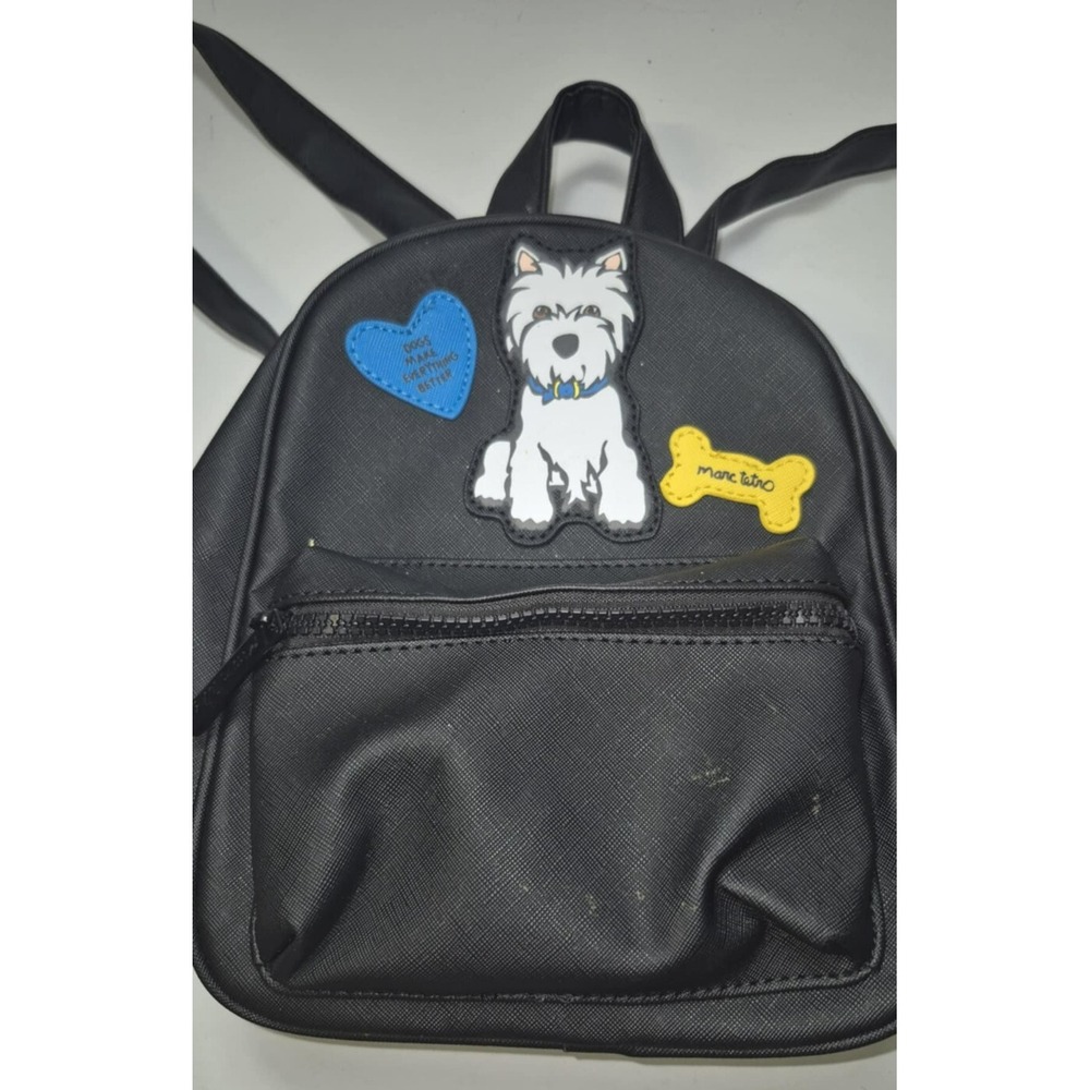 Marc Tetro Westie Terrier black adjustable mini backpack zip up pockets - Picture 1 of 12